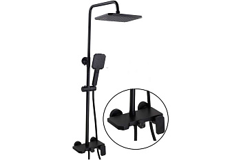 Душ. стойка со смесит.+Тропич. душ+лейка черн. FASHUN A52424-7