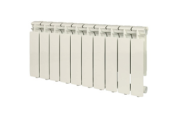 Радиатор алюм. STOUT Bravo 350 10 секций боковое подключение RAL9010