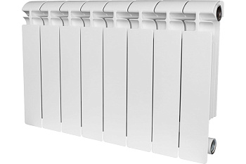 Радиатор алюм. STOUT ALPHA 350 12 секций боковое подключение БЕЛЫЙ RAL9016