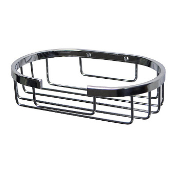 Мыльница овальная, малая, решетка, нерж хром