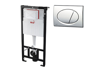 Инсталляция для унитаза Alca Plast AM101/1120 SET 3v1+М71 кнопка хром 