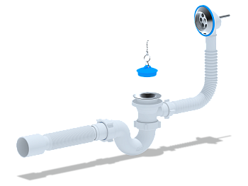 Сифон Ани ванны с гибкой трубой 1,1/2*40 Е155