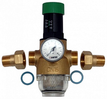 Редуктор давления 1,0-6,0 бар, ТЕМП 0-40ºС, 1" HERZ  только для хол.воды