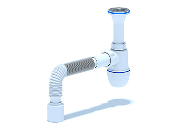 Сифон Ани 1 1/4 с гиб.тр. 40*50 литая горловина