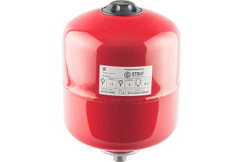 Бак расширительный 8л д/отопления (красный) STOUT