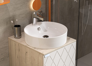 Умывальник накладной Best 43 Shelf ВКС, белая WB.CT/Best/43-C.Shelf/WHT.G/S1