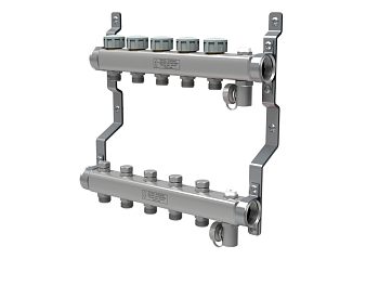 Коллектор нерж. в сборе универсальный 1" ВР-3/4*HP, 6вых.