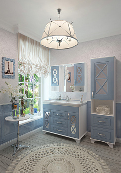 Тумба Дуглас 105 (патина голубая) с сифоном + умывальник Дуглас 105 (УТ-00002651+УТ-00002272)