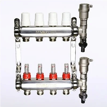 Коллекторная группа со вст. расх. 1"x6 вых. Valtec (НЕРЖ) концевая VTc.589