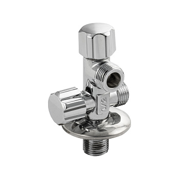 Кран шар. двойной для с/т приборов 1/2"х1/2"х1/2"  МАК