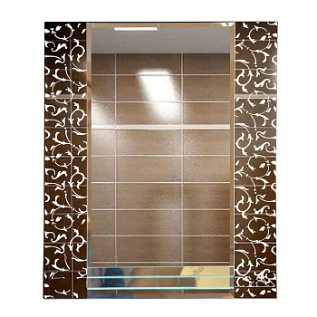 Зеркало с матированным рисунком 565*680 полка 500 SANAKS