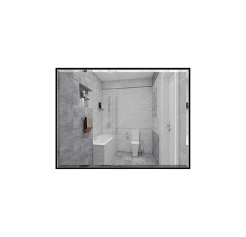 Зеркало 60х80 см с фацетом на черн. алюмин. профиле с универс. крепл. КЗСК