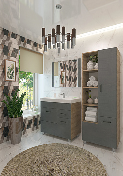 Тумба "Catherine" 80 №3+ум. Гремми 80/Como 80 серый камень