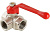 Кран шар. трехходовой L-тип рыч. Ду 20 (3/4") VT.360