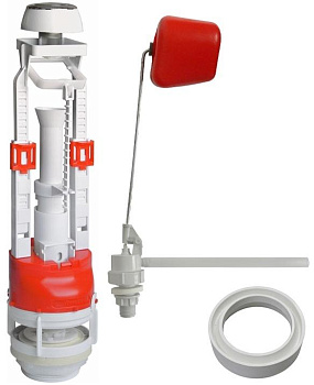 Арматура для унитаза ЭЛИС (нажимная хром) бок.