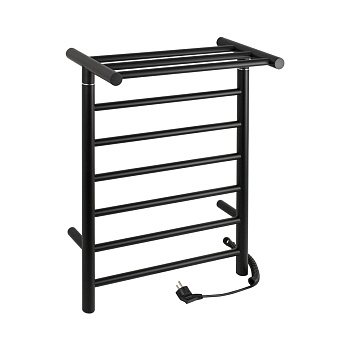 Полотенцесушитель электрический КЛАССИК-ПРЕМИУМ-ПРЯМОЙ ЧЕРНЫЙ  полк. 680*500*235  6 перекладин BRMIX
