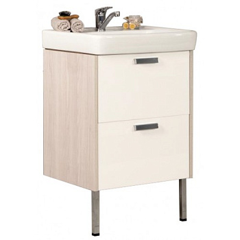 Тумба 55 см Йорк белый ясень+ умывальник ТИГОДА-55 мини