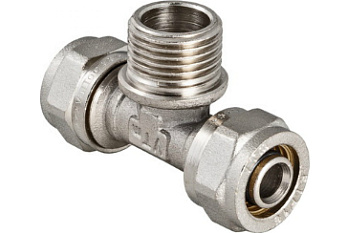 Тройник наруж.р. 20*1/2 обжимной VTm333