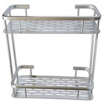 Полочка прямоугольная двойная алюм. с литым дном 32 см САНАКС