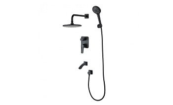 Смеситель LM3722ВL встраив. для ванны и  душа с доп.3-функ. лейкой, черный BRONX LEMARK