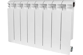 Радиатор алюм. STOUT ALPHA 350 8 секций боковое подключение БЕЛЫЙ RAL9016