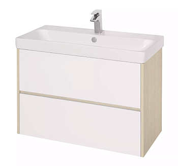 Тумба Сканди 90 дуб Верона + умывальник Адриана 90 белый