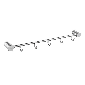 Вешалка с пятью крючками прямая нерж. с рез.креплением GFmark 81206