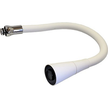 Излив L7507-3 кухонный силиконовый белый хром (к корпусу 4199) LEDEME 