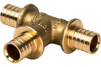 Тройник равнопроходный 16x16x16 для труб из сшитого полиэтилена аксиальный STOUT