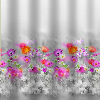 Штора для ванной САНАКС полиэстр (Роз. герберы)