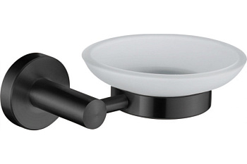 Мыльница стеклянная L71702B настенная черный нерж LEDEME