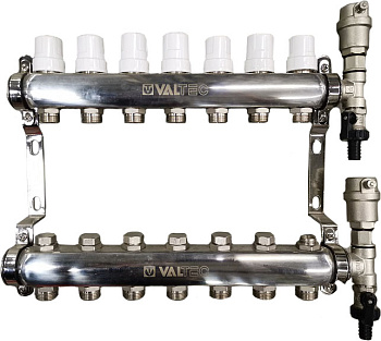 Коллекторная группа в сборе. 1"х 7 вых. НЕРЖ. Valtec 588