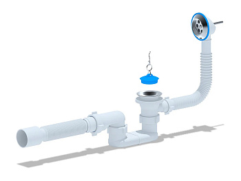 Сифон для ванн GRAND (1101-01) с нержав. выпусками