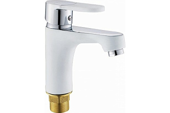 Смеситель  для умывальника белый/хром POTATO Р10223-7
