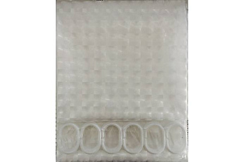 Штора для ванной комнаты, 180*200 см, прозр/сер., PEVA/3Dполиэтилен  F8754