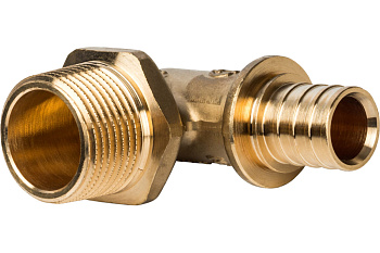 Угольник с наружной резьбой 20xR 3/4" для труб из сшитого полиэтилена аксиальный STOUT 