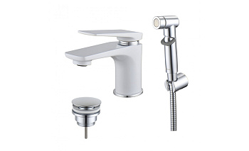 Смеситель LM5916CW для умыв. и биде хром/белый Аллегро LEMARK