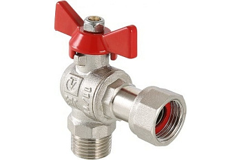 Кран шар.угл. с накидной гайкой и наруж.резьбой 1/2*3/4 ValTec VT.267.N.0405