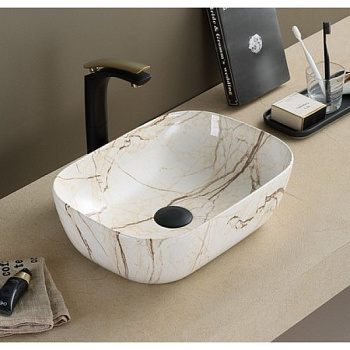 Раковина накладная цвет мрамор RC1012 (455*325*135 мм)  REDO 