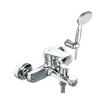 Смеситель LM0314C для ванны с коротким изливом, дивертор с кер. пласт, хром Поинт LEMARK