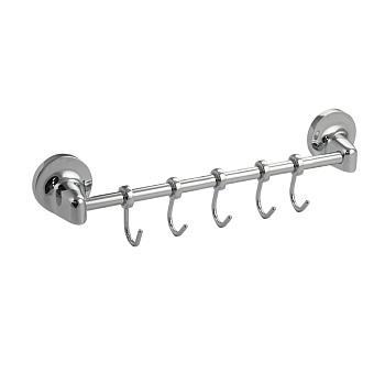 Вешалка с пятью крючками прямая (самоклейка или шуруп) САНАКС