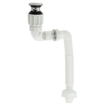 Сифон для кухонной мойки, раковины с гофрой с затвором от запахов 4004 САНАКС