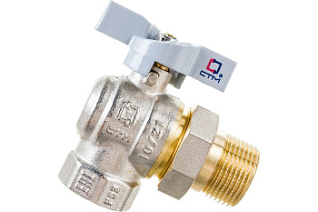 Кран шаровый с американкой угл. Ду 20 (3/4") бабоч. СТМ ПРОФИ