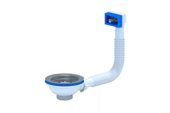 Перелив Ани для мойки  31/2 (гофрированная труба, прямоуг. перелив)