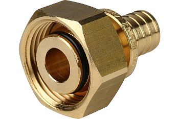 Переходник с накидной гайкой (евроконус) 16xG 3/4" для труб из сшитого полиэтилена аксиальный  STOUT