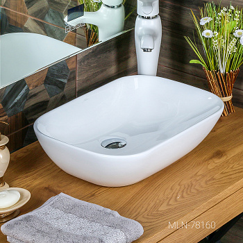 Фигурный умывальник MELANA 800-78160 белый