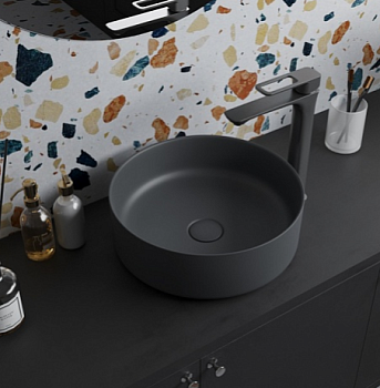 Умывальник накладной серый матовый Ray IDDIS 
