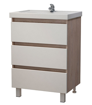 Тумба Модерн 60 DB3 + Фостер 60 белый/дуб Бардолино