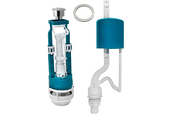 Арматура 2-кноп. нижняя подводка ИНКОЭР (кнопка хром)