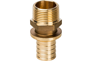 Переходник с наружной резьбой 32xR 1" для труб из сшитого полиэтилена аксиальный STOUT